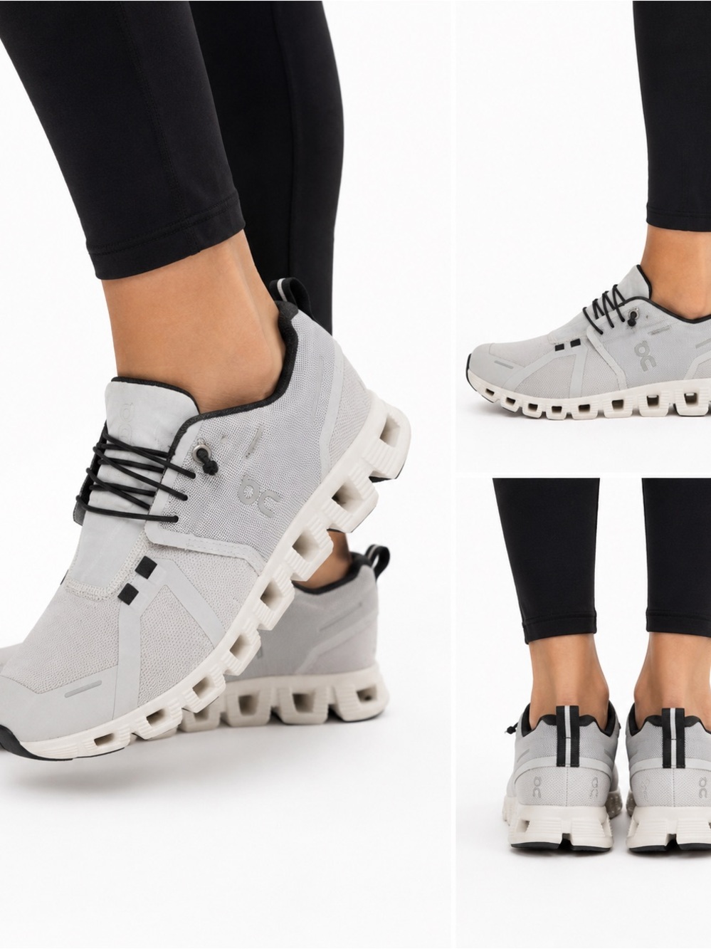 On Running Women's Light Gray Athletic Sneakers with Black Accents size 7.5